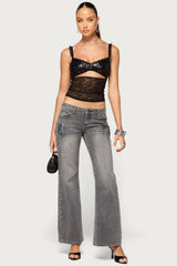 Allister Sequin Lace Cutout Top