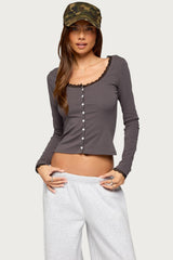 Jette Lacey Button Up Top