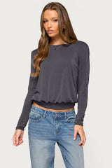 Kinslee Backless Long Sleeve Top