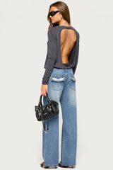 Kinslee Backless Long Sleeve Top