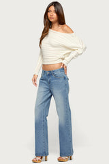 Laynie Oversized Off Shoulder Knit Sweater