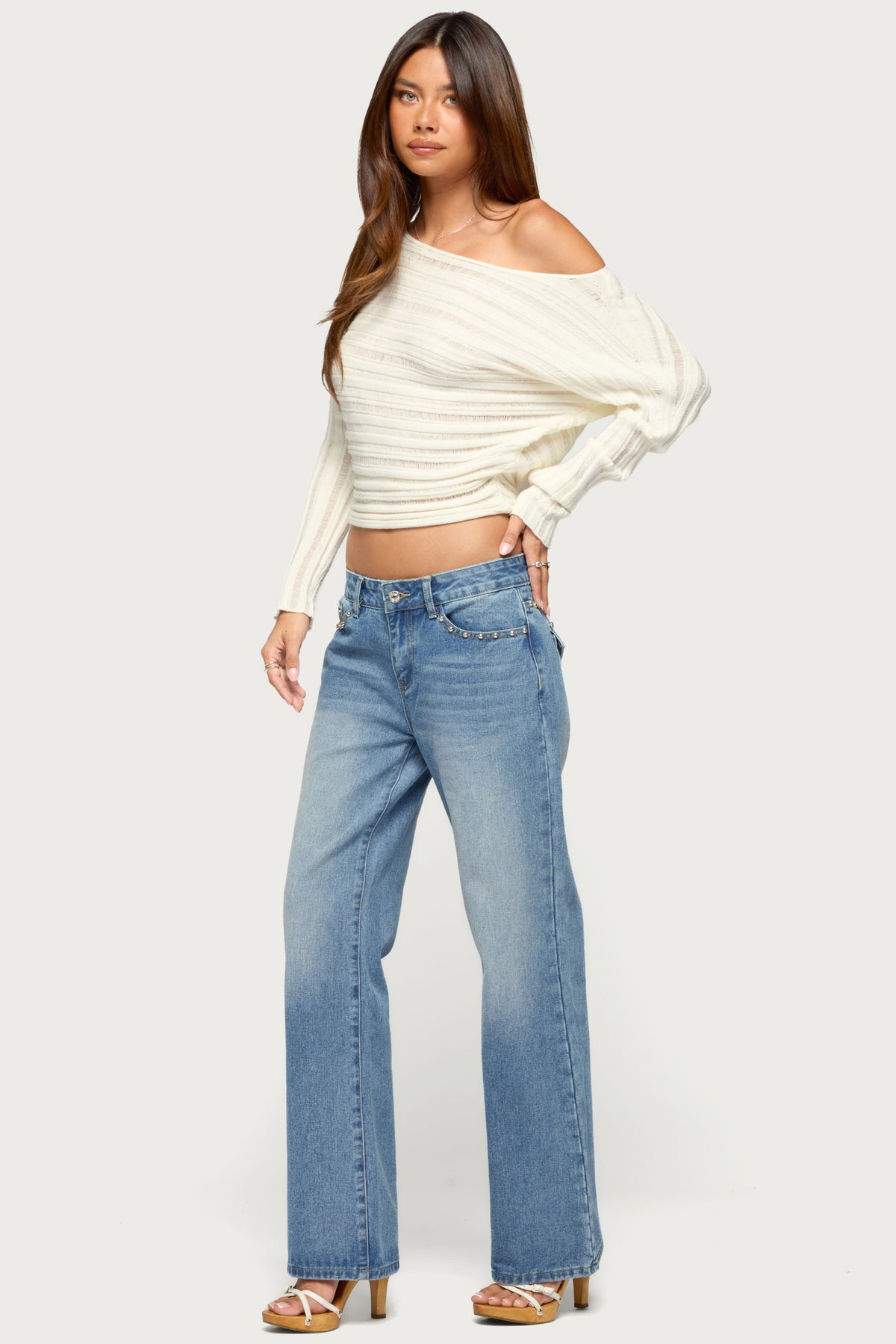 Laynie Oversized Off Shoulder Knit Sweater