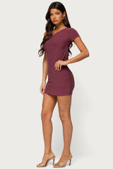 Aruna Off Shoulder Lacey Mini Dress