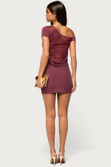 Aruna Off Shoulder Lacey Mini Dress
