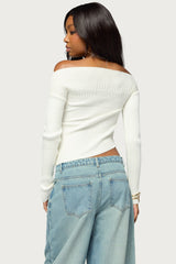Celea Off Shoulder Knit Sweater