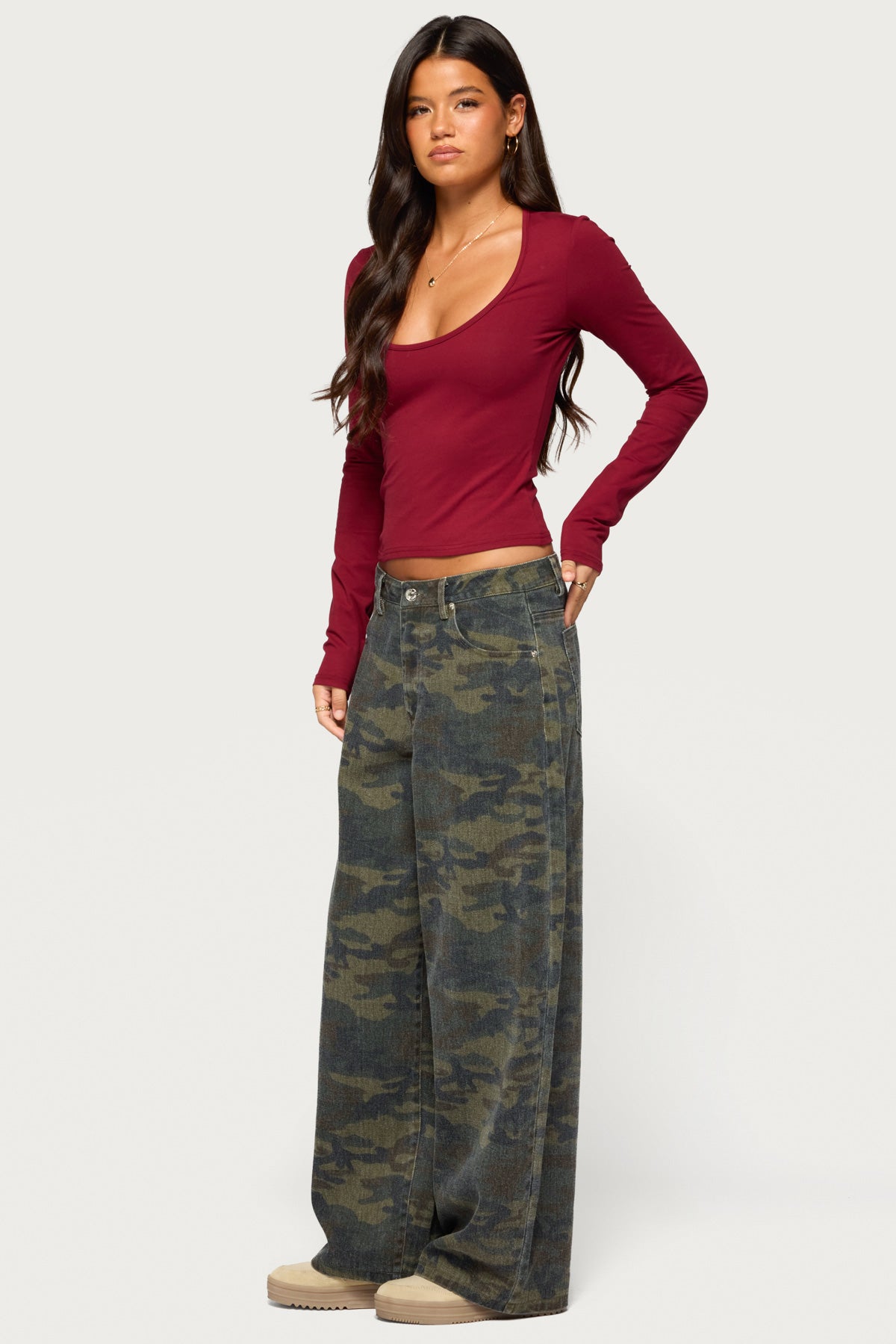 Suzie Scoop Neck Long Sleeve Top