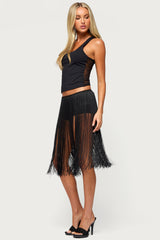 Cemre Lacey Rhinestone Racerback Tank Top