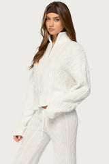 Fika Quarter Zip Cable Knit Sweater