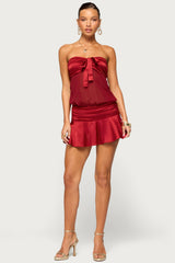 Cinta Strapless Satin Effect Mini Dress