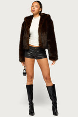 Faylin Hooded Faux Fur Jacket