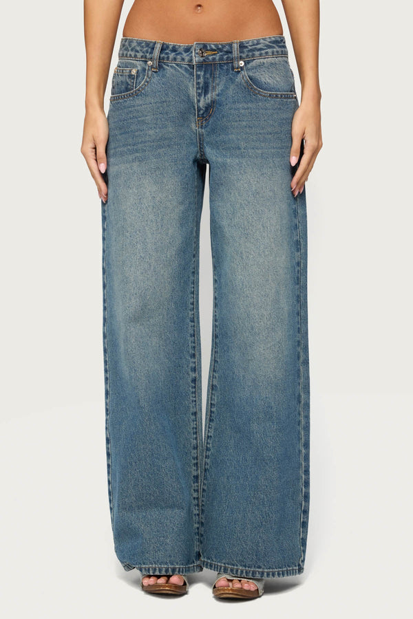 Crown Low Rise Wide Leg Jeans view 2