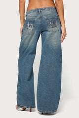 Crown Low Rise Wide Leg Jeans
