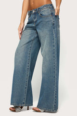 Crown Low Rise Wide Leg Jeans