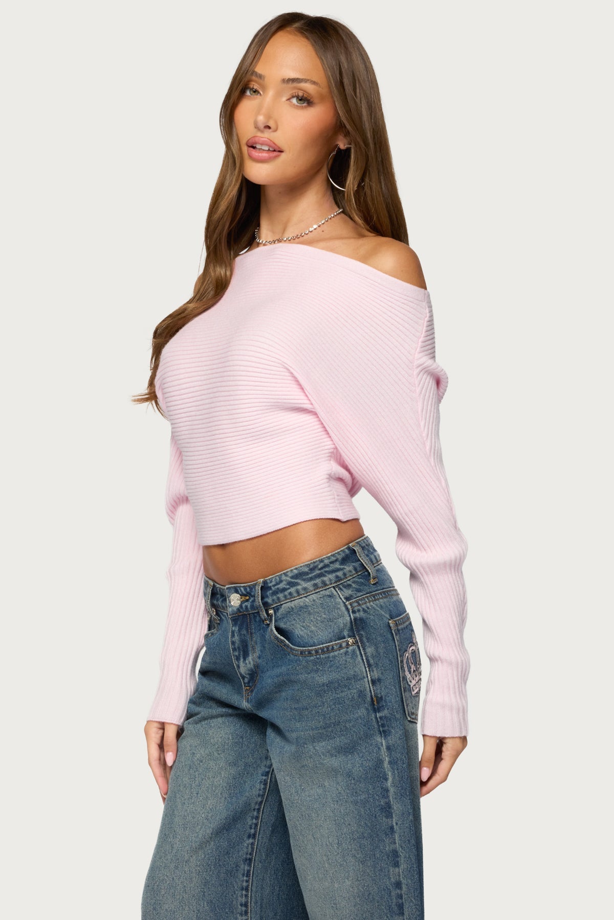 Estie Textured Knit Off Shoulder Sweater