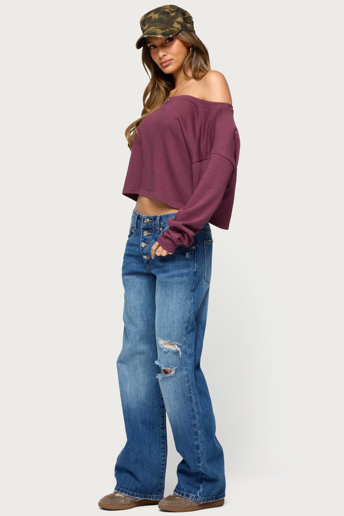 Peala Off Shoulder Long Sleeve Top