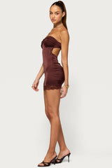 Gordie Strapless Satin Effect Mini Dress