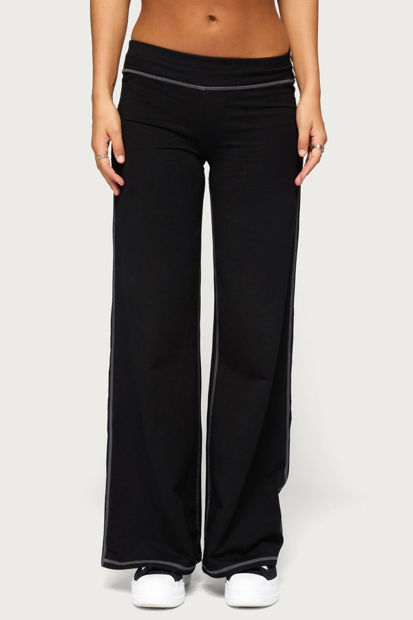 Kathrin Contrast Stitched Flared Trousers view 2