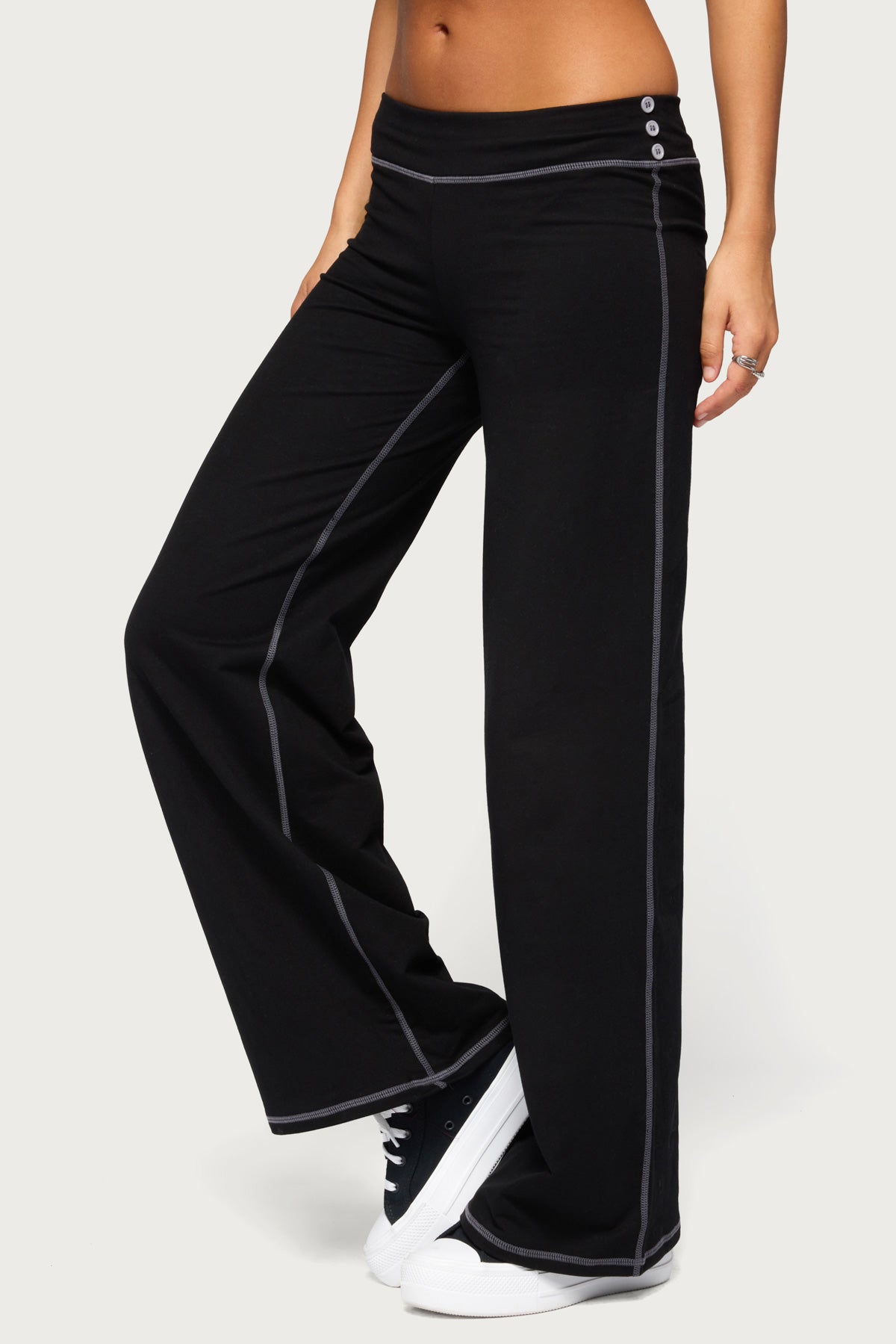 Kathrin Contrast Stitched Flared Trousers