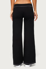 Kathrin Contrast Stitched Flared Trousers