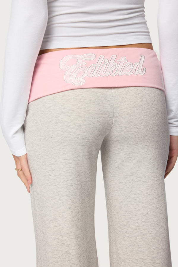 Edikted Mood Lacey Foldover Trousers view 2