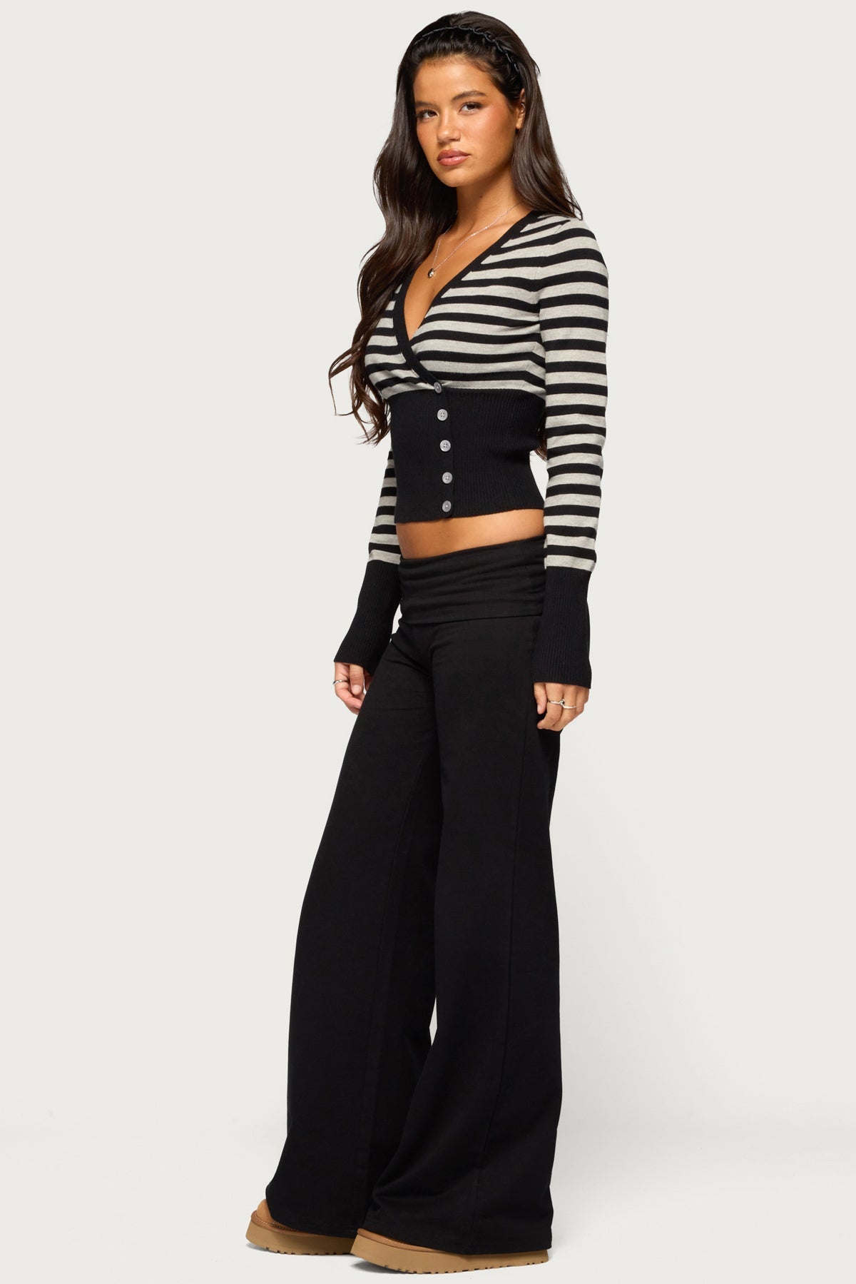 Laytan Striped Wrap Sweater