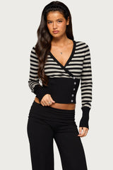 Laytan Striped Wrap Sweater