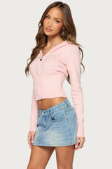 Edikted Fever Rhinestone Knit Hoodie