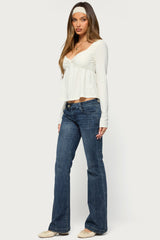 Annielle Long Sleeve Babydoll Top