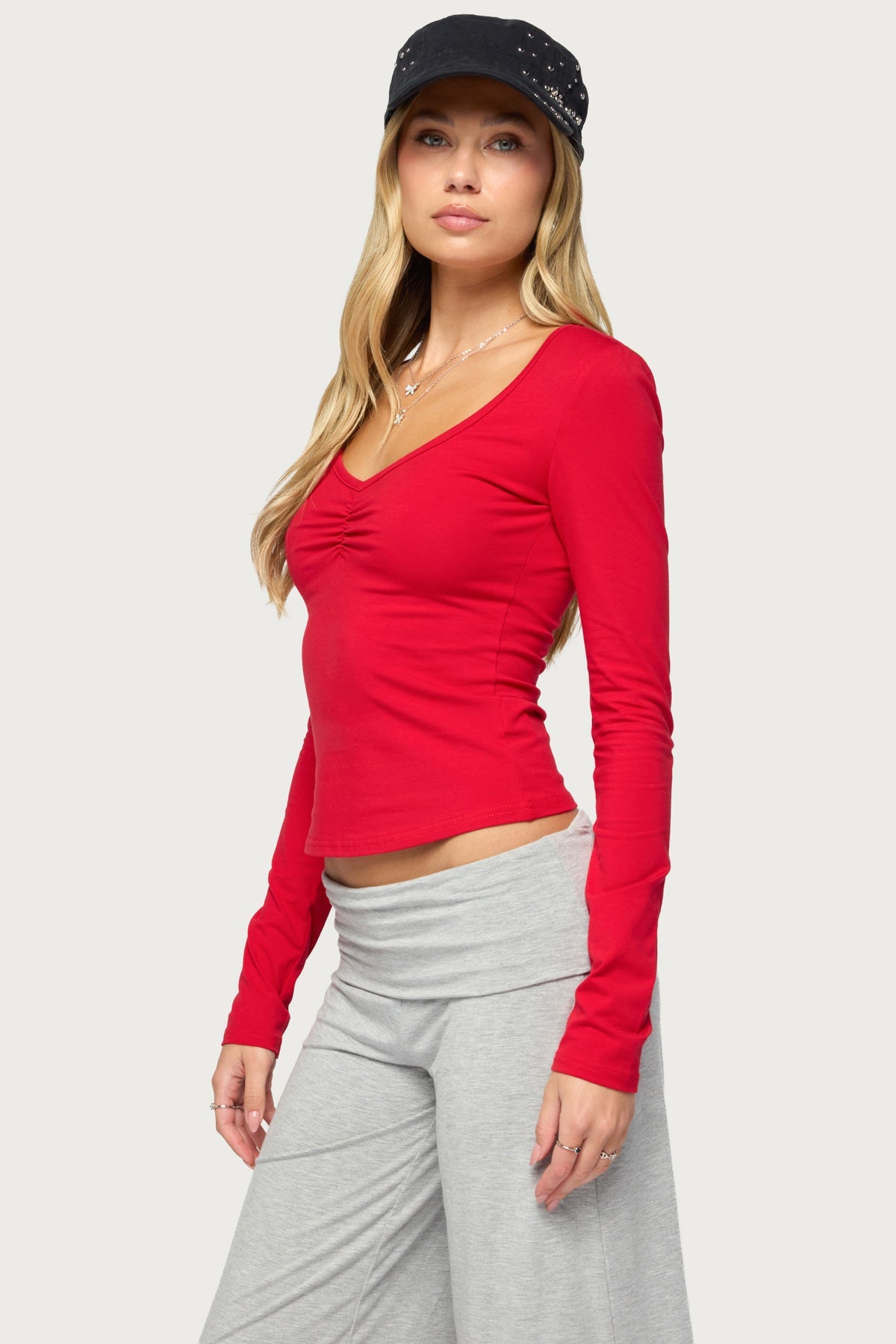 Dollys Long Sleeve V Neck Top