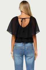Rileigh V Neck Flutter Top