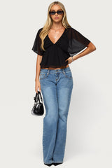 Rileigh V Neck Flutter Top