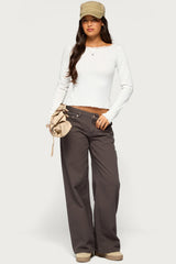 Jasmina Lacey Pointelle Long Sleeve Top