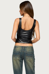 Umma Faux Leather Tank Top