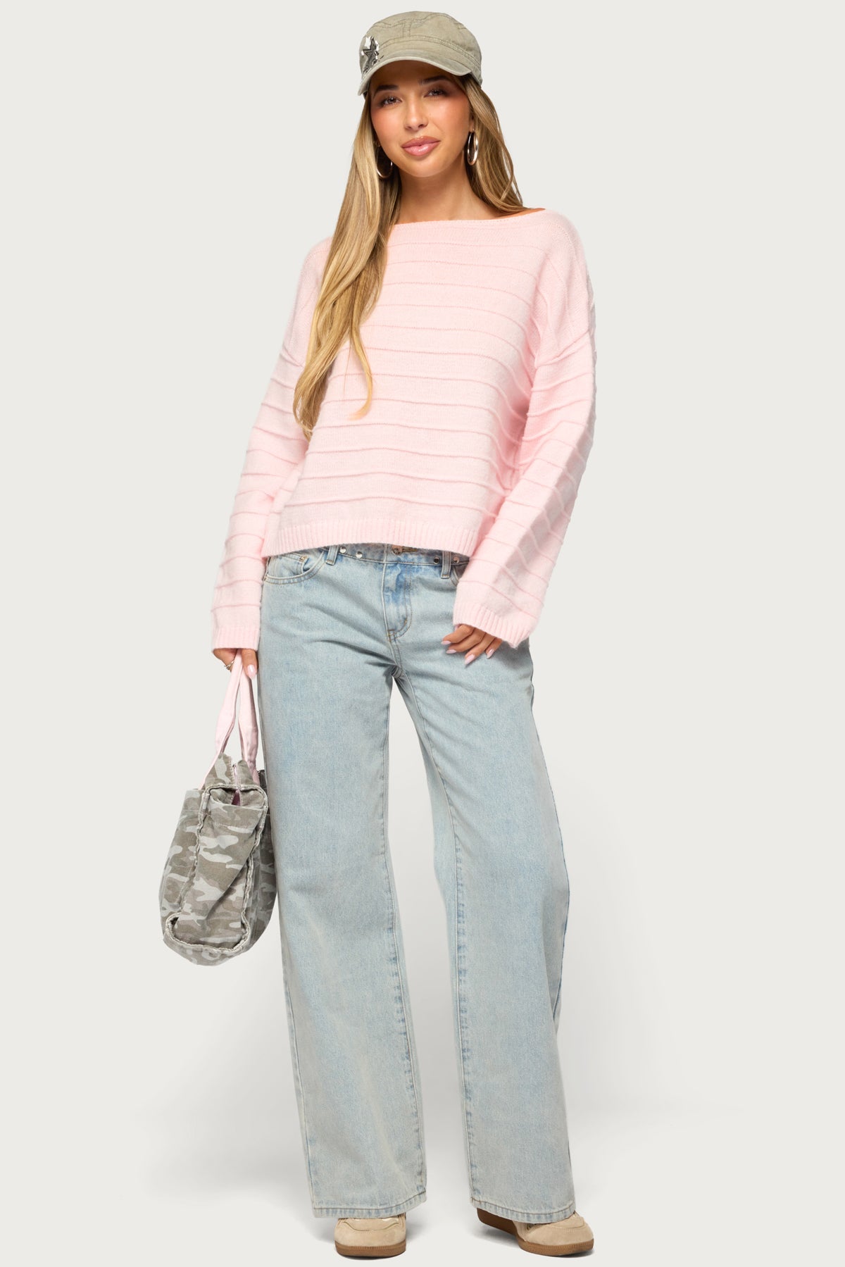 Raylee Textured Knit Striped Sweater