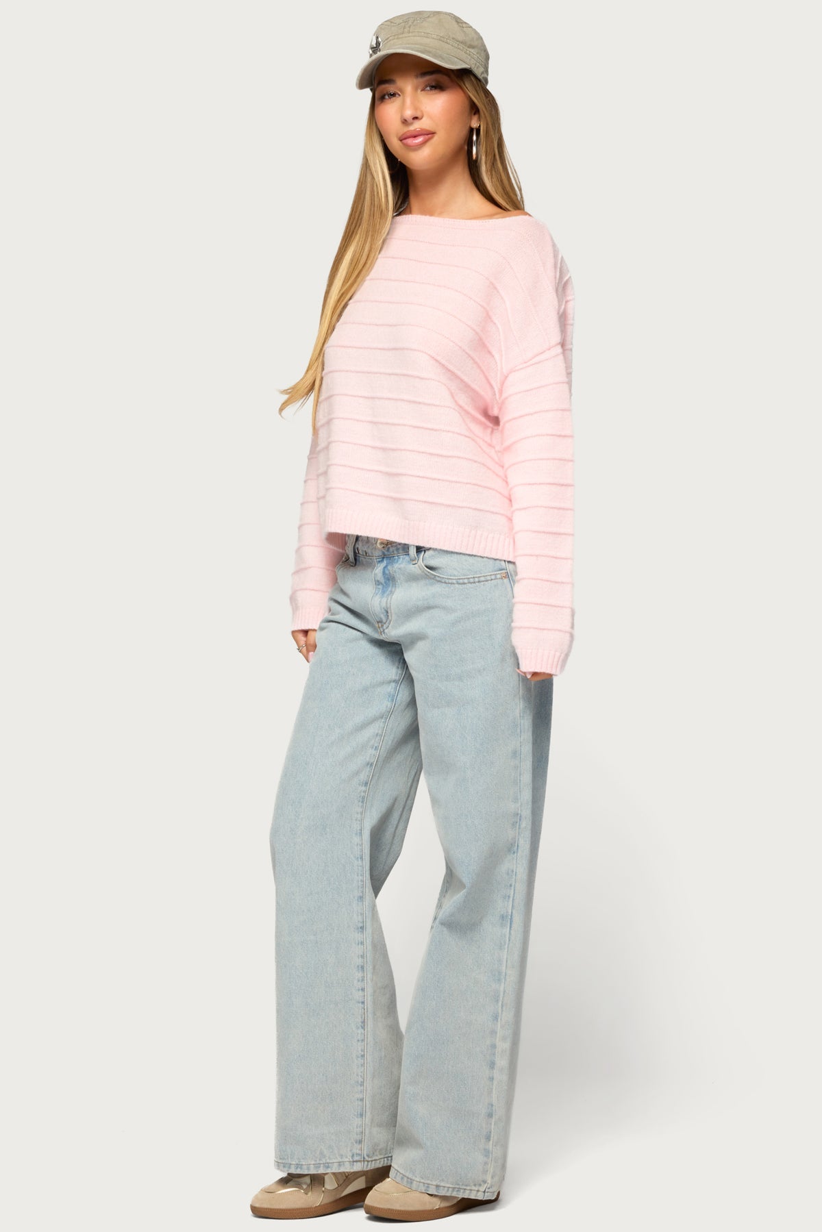 Raylee Textured Knit Striped Sweater