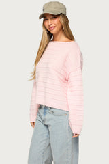 Raylee Textured Knit Striped Sweater