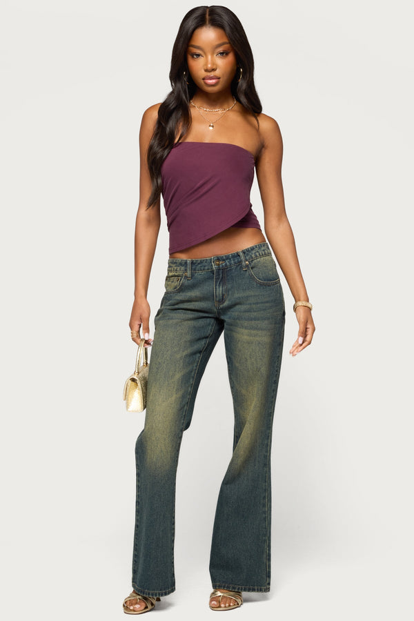 Amei Asymmetric Strapless Wrap Top view 2