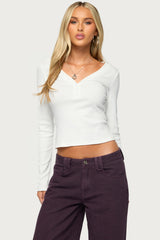 Shillie Ribbed Henley Top