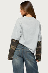 Ellesse Contrast Camo T Shirt