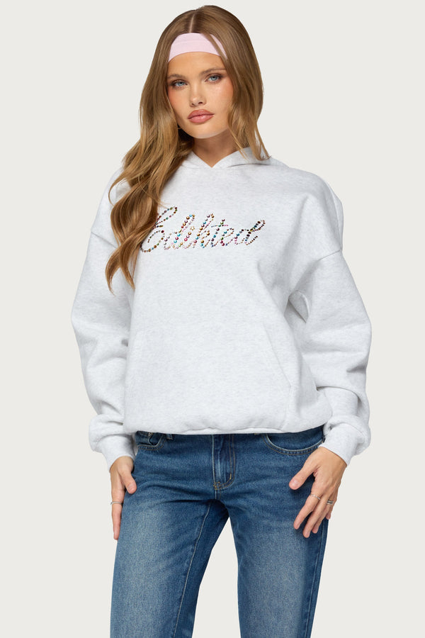 Multi Rhinestone Edikted Hoodie view 1
