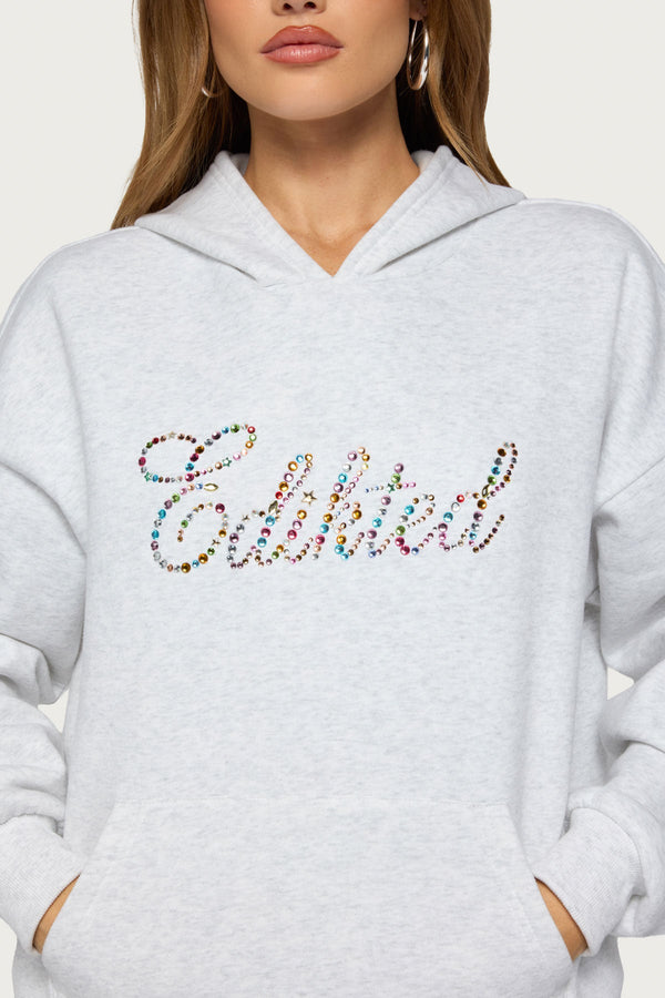 Multi Rhinestone Edikted Hoodie view 2