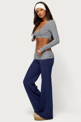 Maci Striped Foldover Trousers
