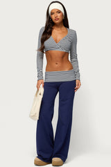 Maci Striped Foldover Trousers