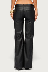 Bayley Low Rise Faux Leather Trousers