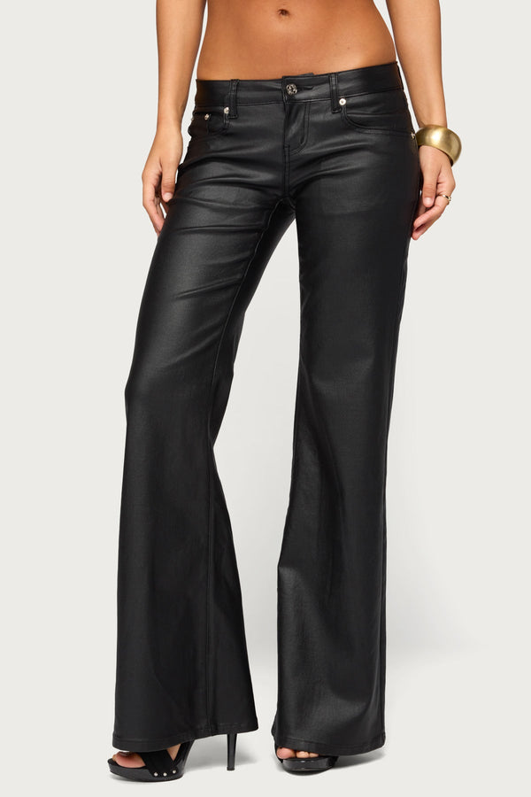 Bayley Low Rise Faux Leather Trousers view 2