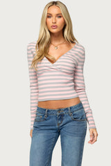Malani V Neck Striped Sweater
