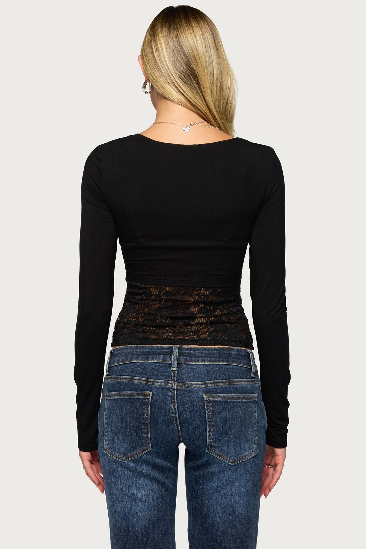 Yeeva Lacey Two Piece Tie Front Top