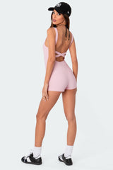 Drea Open Back Ribbed Romper