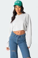 Waffle Oversized Cropped Hoodie