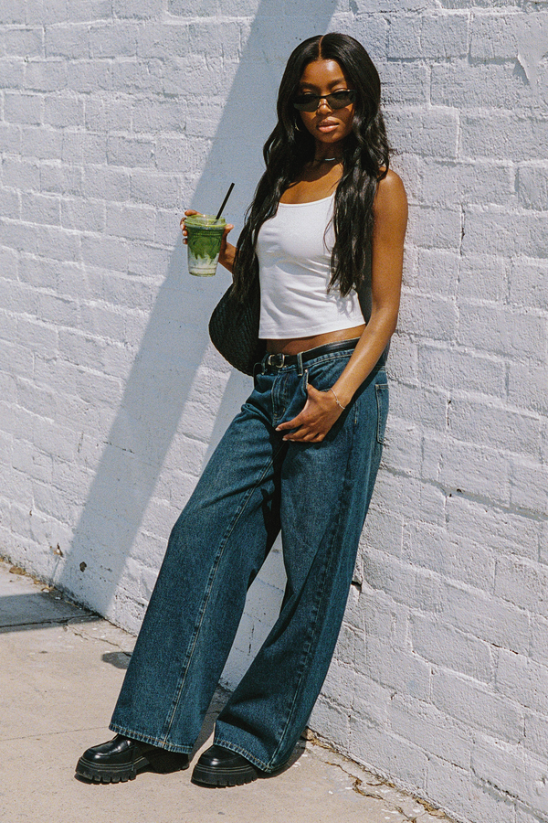 Raelynn Washed Low Rise Baggy Jeans
